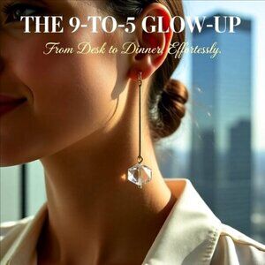 Sleek Sexy & Chic! Clear Faceted Glass Bead Earrings! Superior Bling/Glam Effect